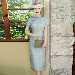 新中式真丝改良旗袍高端2025夏新款年轻款女上海滩民国风复古名媛