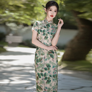 江南苏州丝绸旗袍女2025新款夏季短款小个子高端大气上档次年轻款