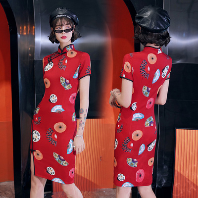 性感夏季小个子学生修身短款旗袍