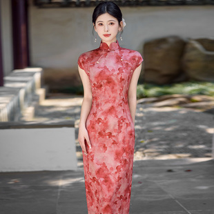 红色高考旗袍2025新款送考旗开得胜夏季绝美新中式日常国风连衣裙