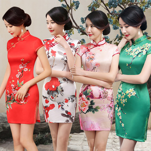 旗袍真丝绸短款2026年夏季新款年轻款少女改良版小个子性感中国风