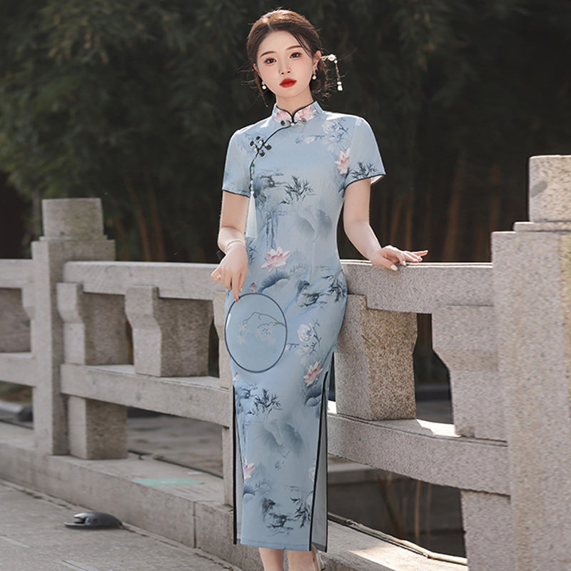 多丽丝日常现代改良旗袍中长款2025年夏季新款高档气质优雅中国风