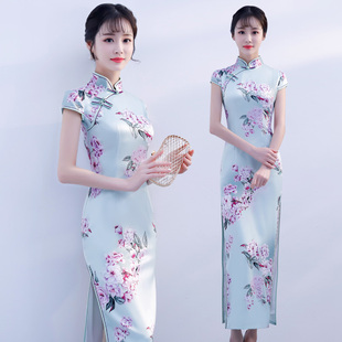 重磅真丝绸旗袍中长款改良版连衣裙夏季2026新款女清新淡雅小香风