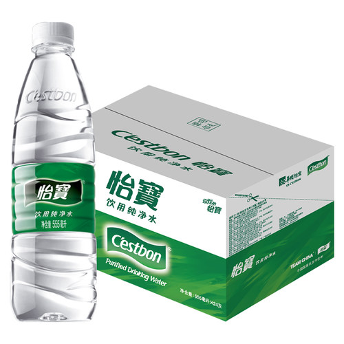 怡宝饮用纯净水555ml*24瓶整箱大瓶装饮用水家庭健康办公会议用水