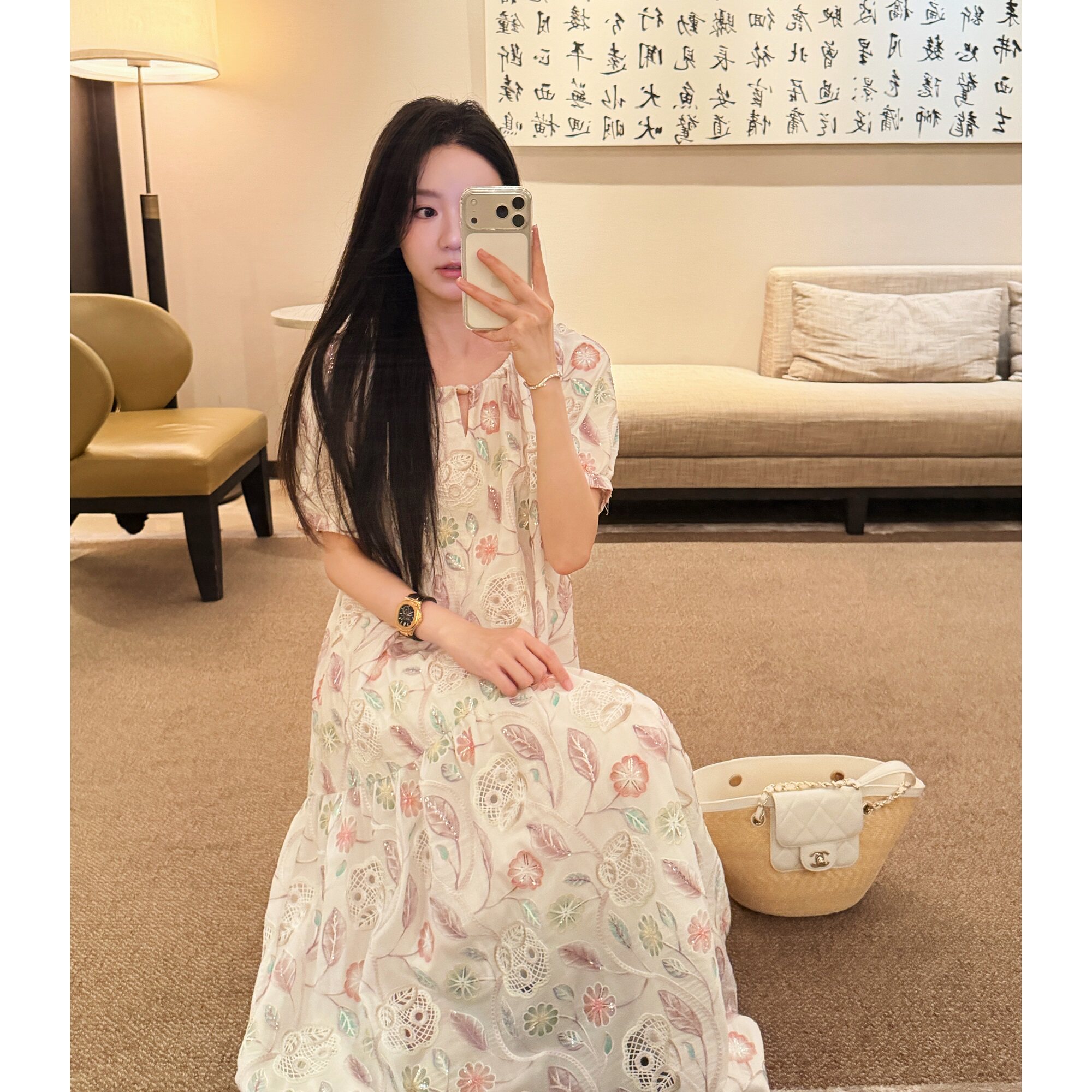 Zwinnie/詹维尼【晴空】 亚麻连衣裙 重工刺绣定位印花 GYT202608