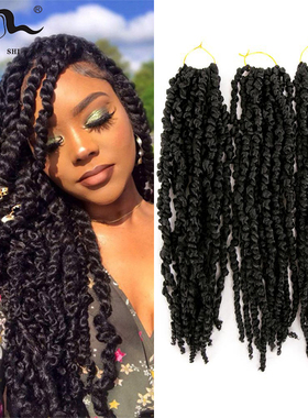 Passion twist crochet braids hair kinky curly 18inch脏辫假发