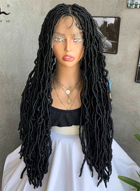 Faux locs nulocs full lace wigs 30inch全蕾丝时尚脏辫假发头套
