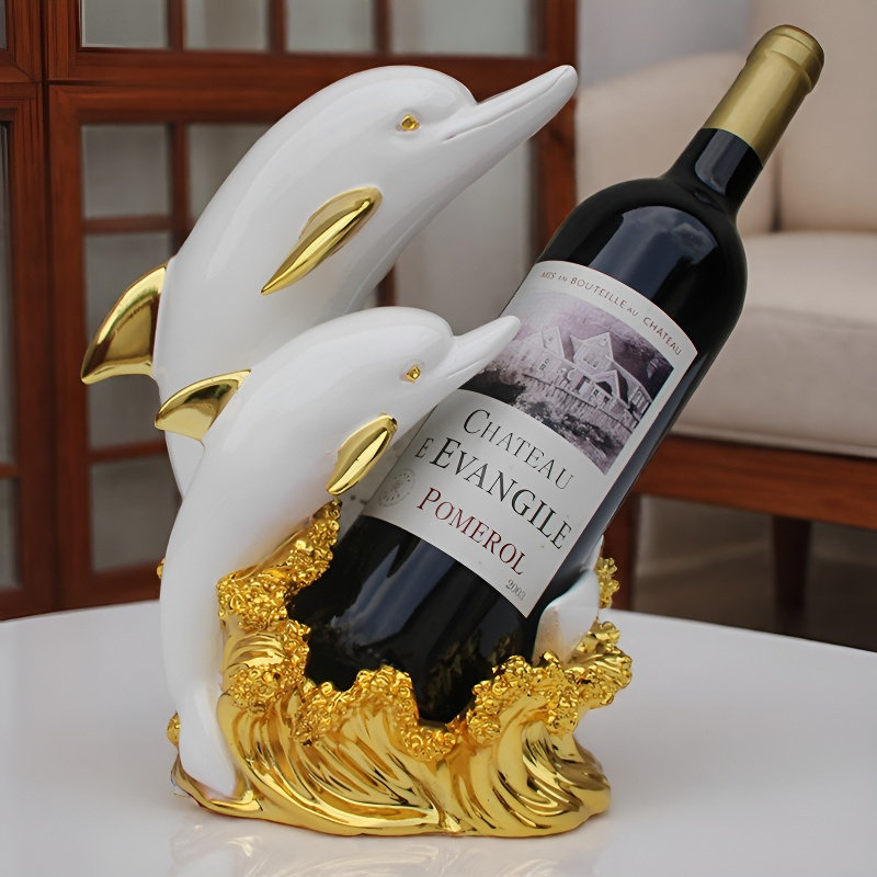 创意海豚红酒架摆件客厅玄关电视柜酒柜装饰时尚北欧风送闺蜜礼物