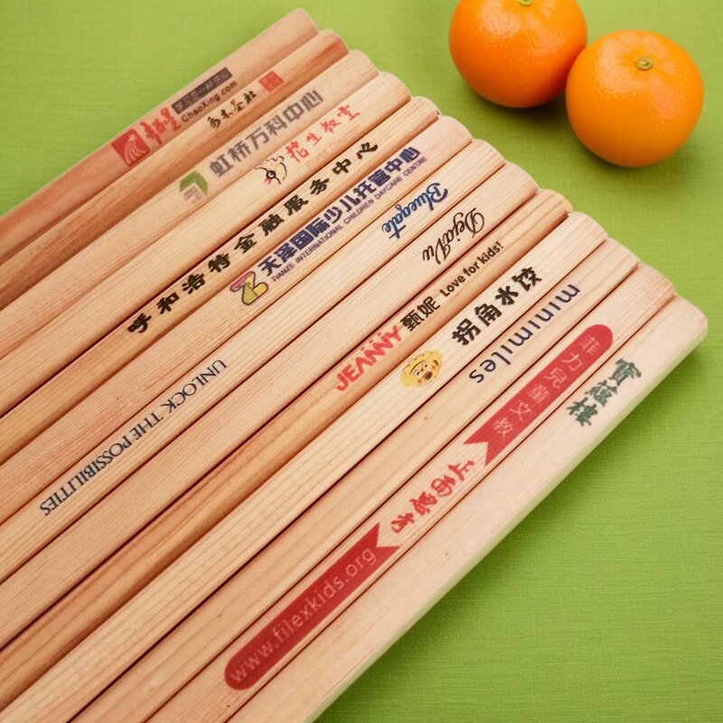广告铅笔定制定做彩印logo教育练字酒店会议餐饮装饰原木三角包邮