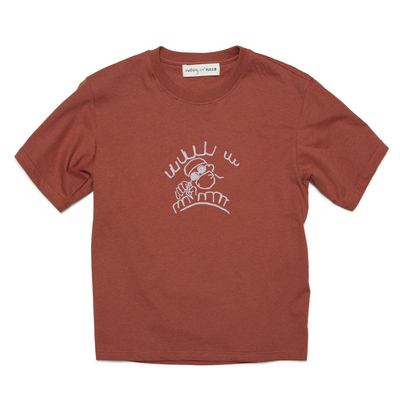 螺纹领口落肩宽松男女同款T恤