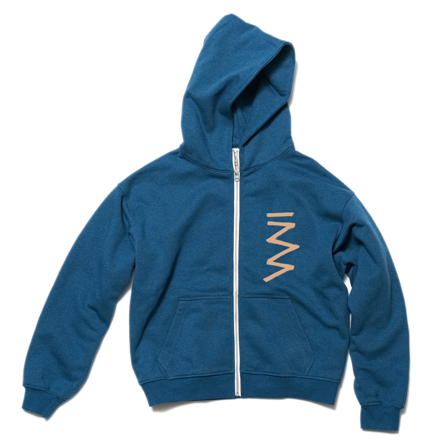 超宽松连帽拉链开衫磨毛加厚卫衣