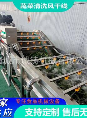 商用全自动果蔬清洗风干线304不锈钢袋装食品包装袋清洗风干线