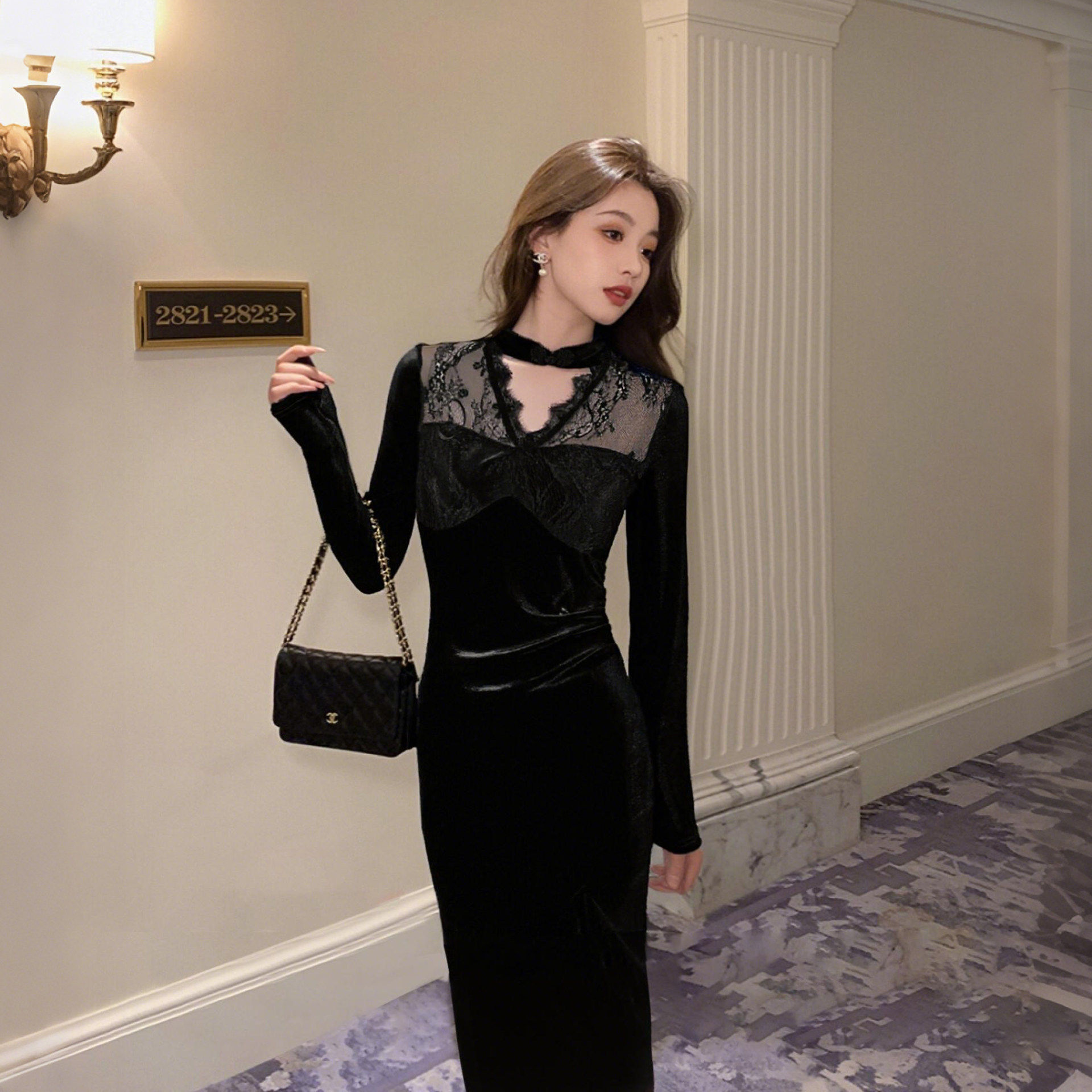 2026春季新款法式蕾丝边打底内搭鱼尾裙高端晚礼服连衣裙D4227,女装/女士精品,连衣裙,淘宝优惠券,粉丝福利购,淘宝优惠卷