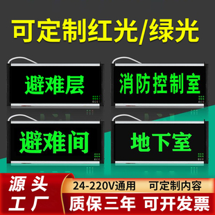 避难间地下室消防控制室通道卫生间紧急出口疏散安全出口指示灯牌