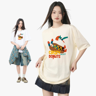 圆领显瘦正肩上衣女体恤 新款 230g重磅纯棉宽松短袖 t恤女夏季