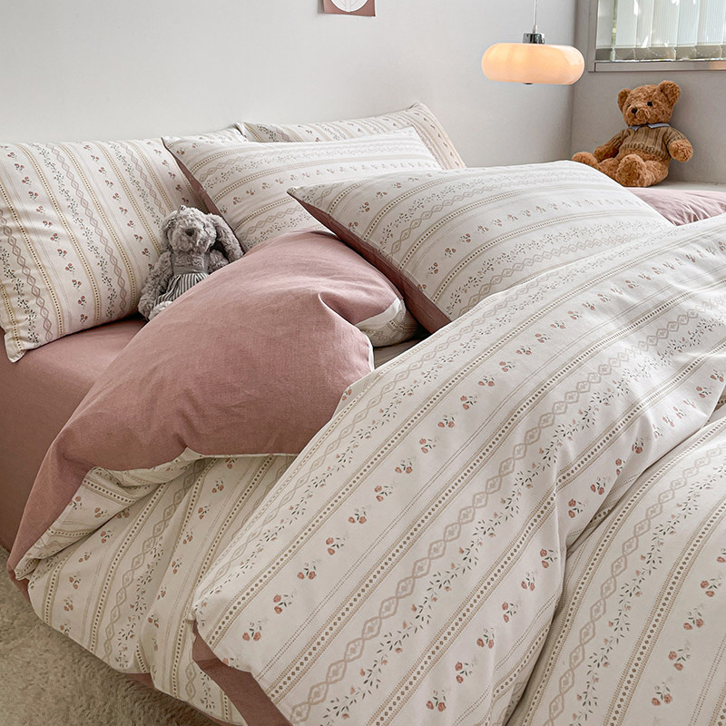 樱桃花ins风田园碎花全棉被套2x2.3m单双人被罩学生公寓宿舍被单