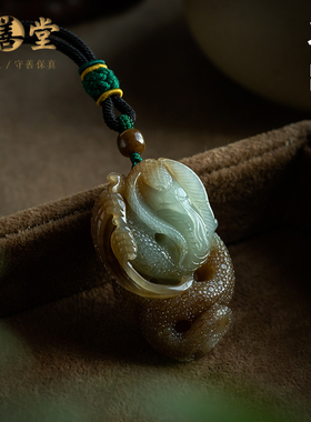 孤品【和田玉·蛇序呈祥】吊坠项链男女高档玉石饰品 一物一证