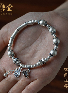 2025新款999足银竹节手链叠戴