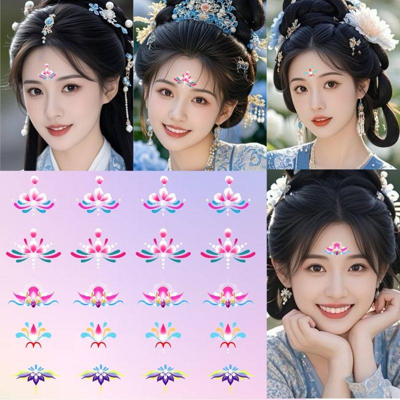眉心贴儿童大人花钿额头古风国风汉服彩绘敦煌 妆容贴纸舞台表演,家居饰品,其他贴饰,淘宝优惠券,粉丝福利购,淘宝优惠卷