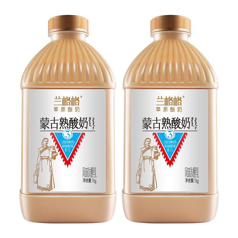 兰格格草原蒙古熟酸奶+蒙马苏里酸奶