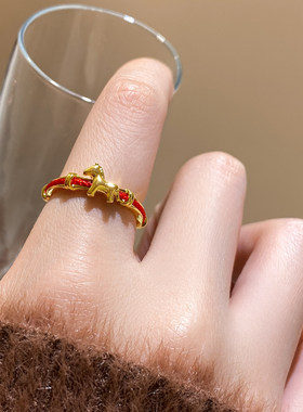 中式红绳小马本命年女戒