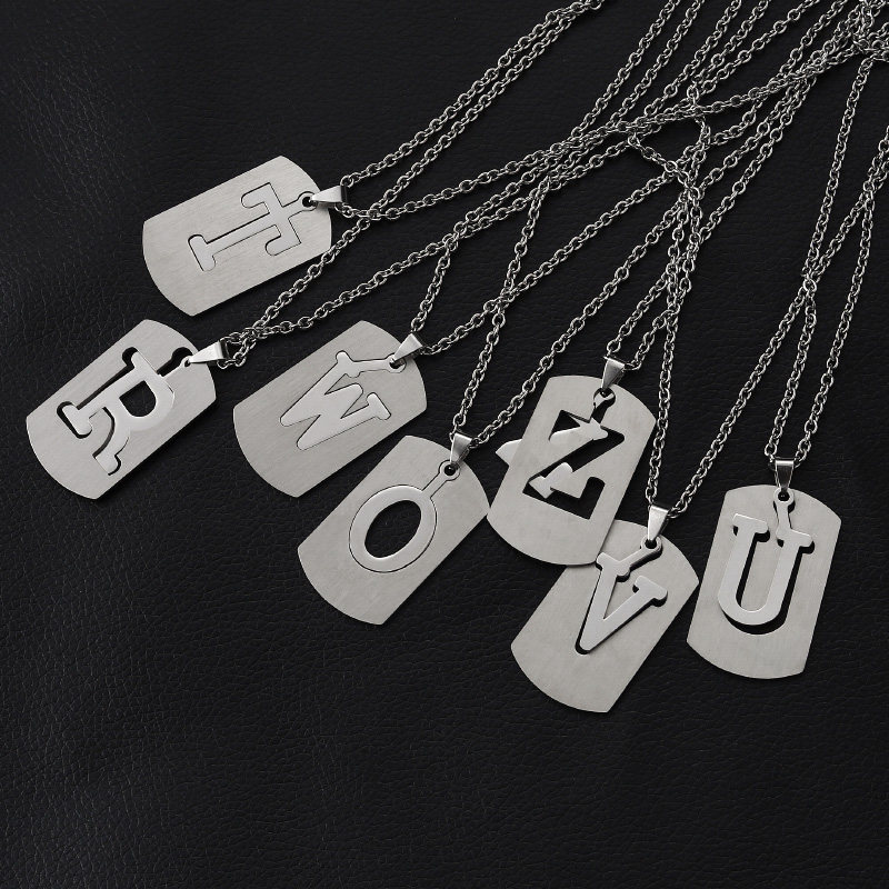 欧美街舞英文字母男士项链个性吊坠网红嘻哈军牌街头女潮锁骨链在类目 饰品/流行首饰/时尚饰品新, 项链中 - 来自Buy2taobao.com提供专业的淘宝代购服务