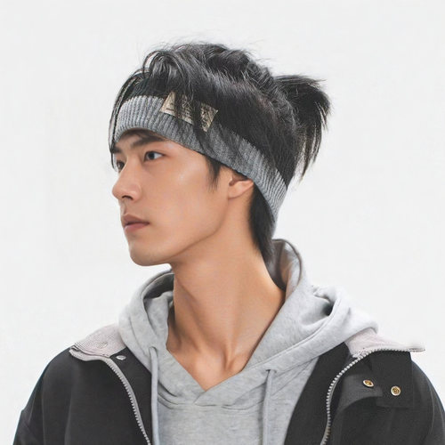 宽边大标日系针织拼色发带