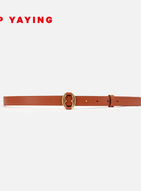 EP YAYING雅莹饰品 拼接福禄饰扣牛皮通勤细腰带 25秋冬新品ZD02A