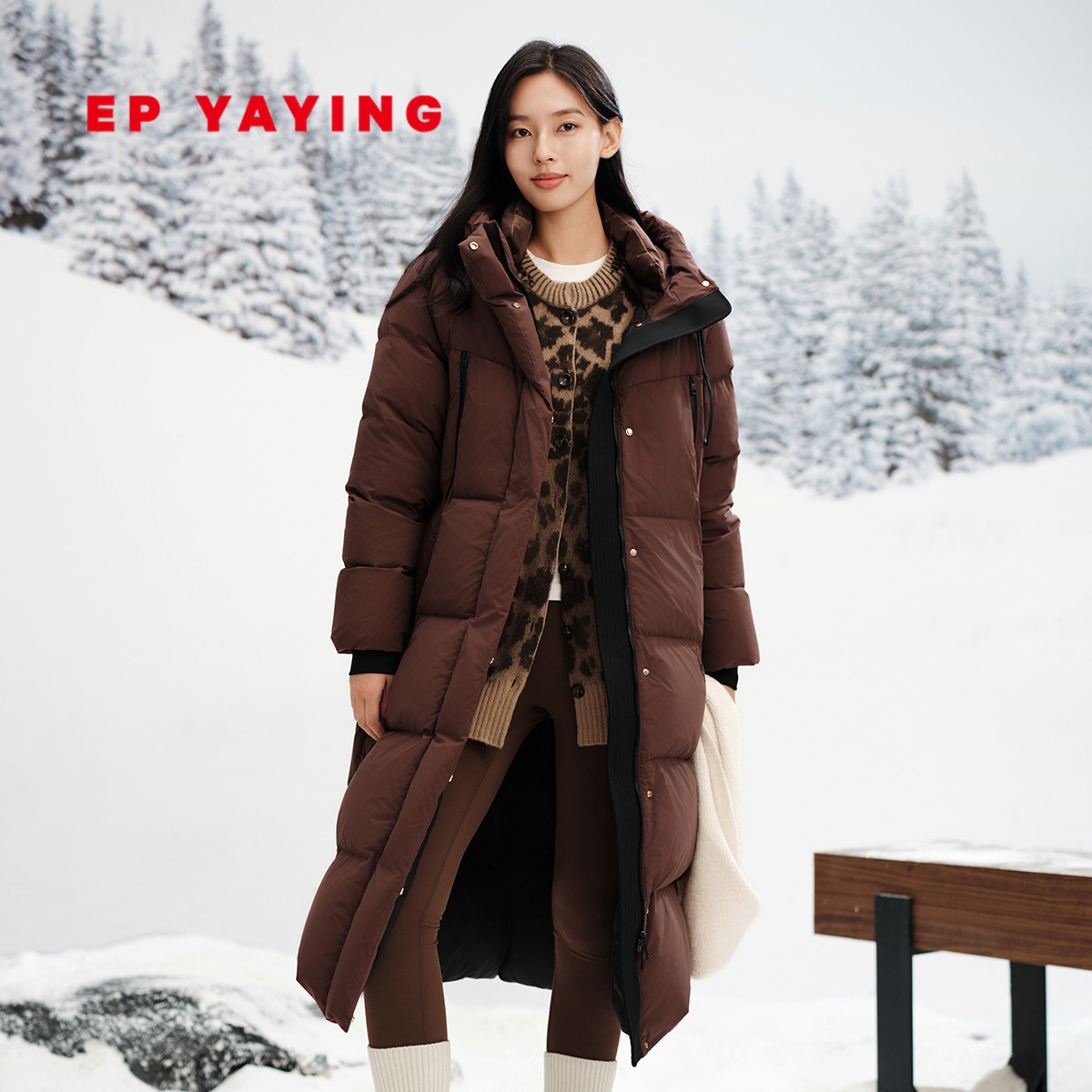 雅莹加厚长款保暖鹅绒服羽绒服