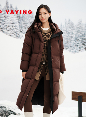 [新国标羽绒]EP雅莹2025新款 长款鹅绒服 直筒羽绒服外套女