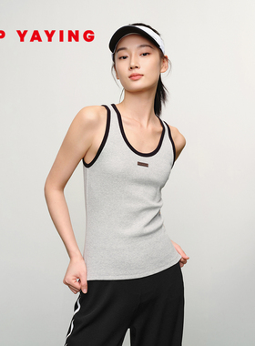 EP雅莹女装 棉弹力罗纹针织修身运动背心上衣 2025新款5119B