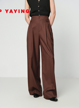 EP雅莹女装 垂感轻柔精纺羊毛西装裤 秋冬2025新款6458A