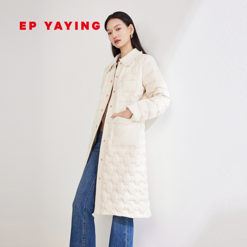 EPYAYING/雅莹收腰粗花呢羽绒服