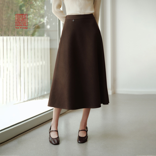 新款 2025冬装 3405A 气质高腰麂皮绒感a字半身裙 EP雅莹高端系列
