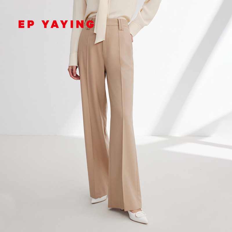 EP YAYING雅莹女装 含精纺羊毛修身直筒休闲裤 2024早春新品6417A