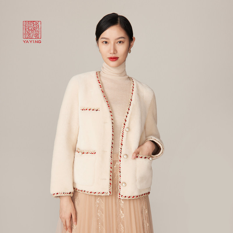 [小香风]EP雅莹高端系列 温柔美利奴皮毛一体皮草 商场同款Q114A