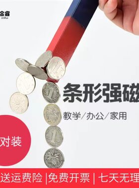 条形 强磁铁 大号一对 长18cm初中物理实验器材 教学磁铁学生用