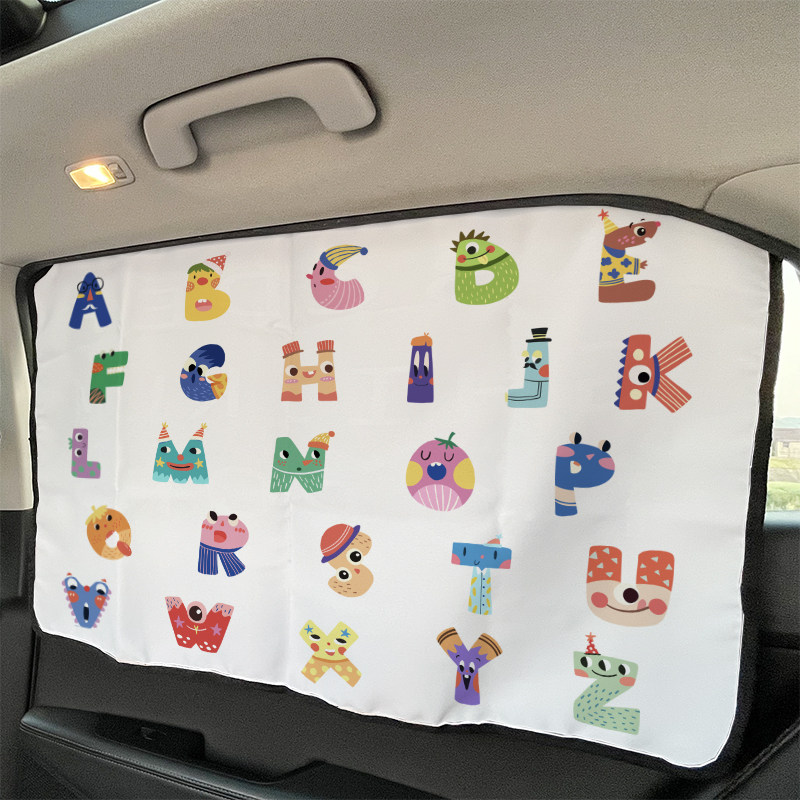 磁吸式汽车遮阳帘侧车窗婴儿车载后排隔热防晒窗帘儿童早教遮光帘