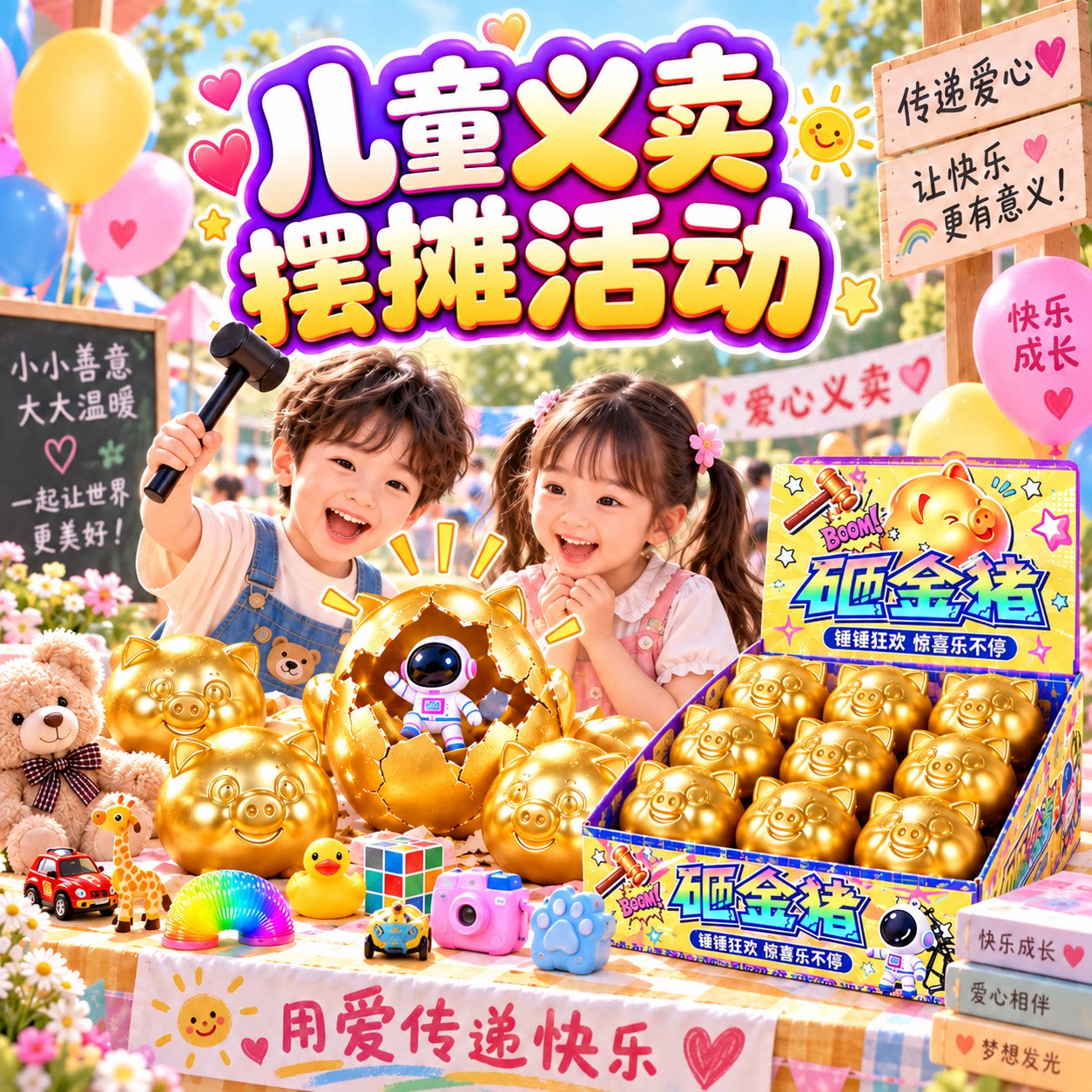 跳蚤市场小商品幼儿园义卖盲盒礼品学生摆摊砸金蛋儿童玩具伴手礼
