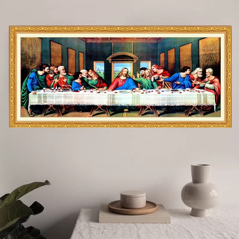 自己绣最后的晚餐十字绣新款满绣欧式名画人物线绣刺绣大幅12门徒