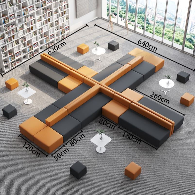 {新疆 西藏包邮}办公室沙发茶几组合套装简约现代早教培训机构接