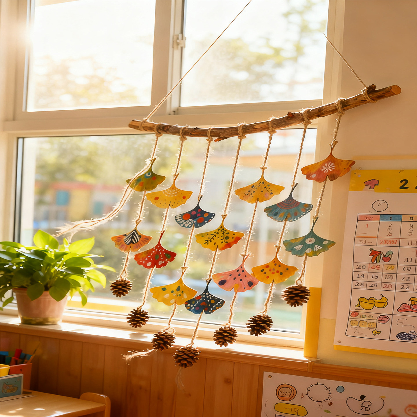 麻绳枫叶儿童手工diy银杏风铃幼儿园自然物材料植物区环创半成品,玩具/童车/益智/积木/模型,手工创意粘贴类,淘宝优惠券,粉丝福利购,淘宝优惠卷