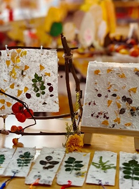 学生非遗传统古法造纸术作品展示幼儿园亲子作业教学活动课材料包