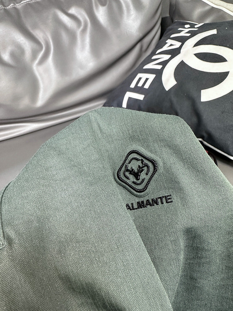 2025 SUMMER NEW TENCEL COTTON LINEN SHORT SLEEVE T-SHIRT MENS POLO EMBROIDERY QUICK-DRYING GREEN LINEN COLLARED SLIM TIDE