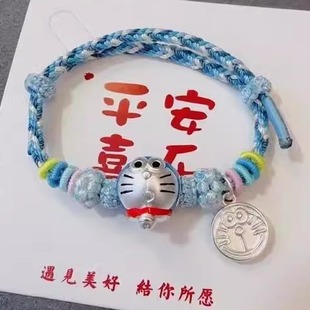 2024年新款哆啦a梦足银999手链叮当猫儿童男女孩凯蒂机器猫蓝胖子