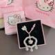 999足银平安锁项链女纯银hellokitty凯蒂猫银锁KT猫吊坠生日礼物