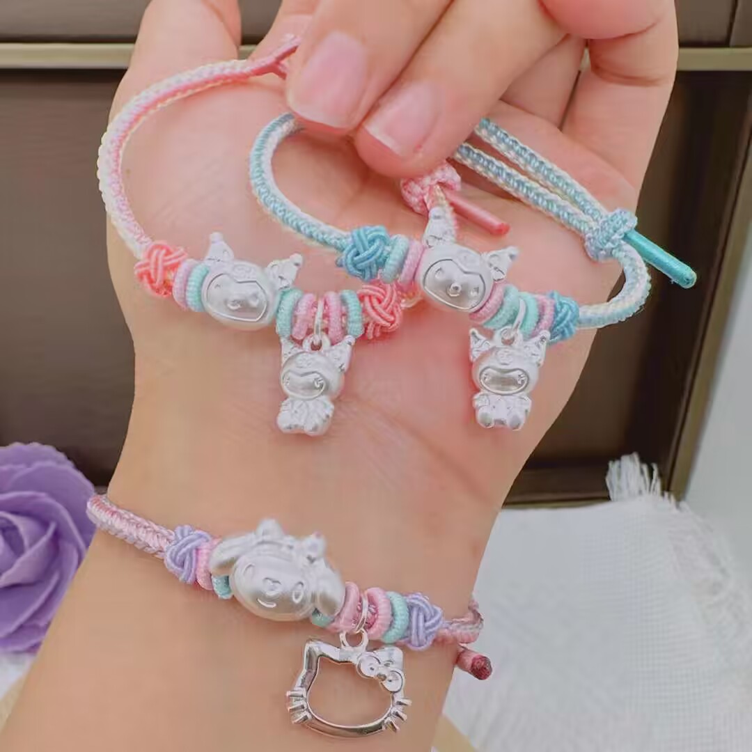 女生足银时尚可爱百搭防过敏手链