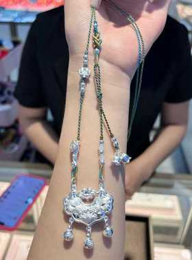 锦鲤锁足银如意锦鲤锁手工编绳
