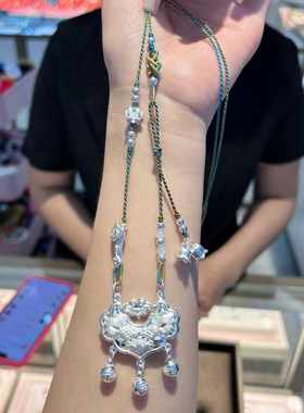 锦鲤锁足银如意锦鲤锁手工编绳