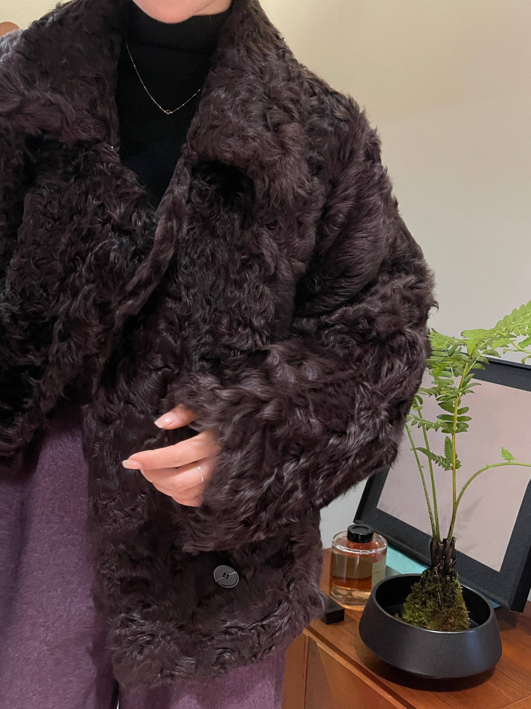 【赵公子直播五周年庆】两面穿铜氨丝鹅绒羊羔毛外套231027-88608